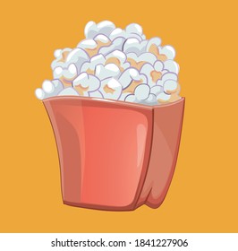 beautiful bright colorful popcorn illustration on colored background