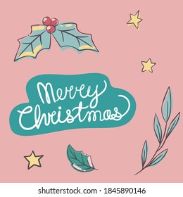 Beautiful bright cute card for Christmas holidays