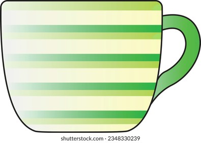 A beautiful and bright designed green cup texture vector on white background