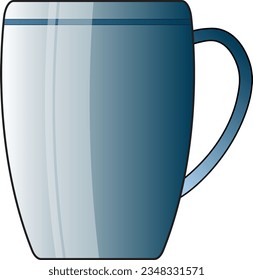 A beautiful and bright designed isolated dark blue cup vector on white background