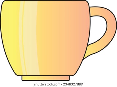 A beautiful and bright designed isolated yellow cup vector on white background
