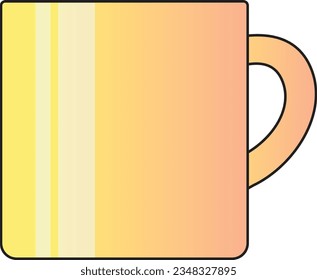 A beautiful and bright designed isolated yellow cup vector on white background