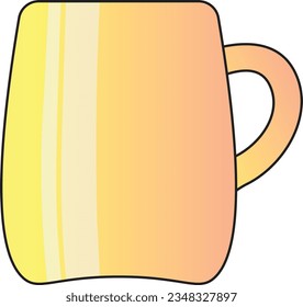 A beautiful and bright designed isolated yellow cup vector on white background