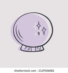 beautiful bright esoteric orb cartoon illustration for postcard printing and screens