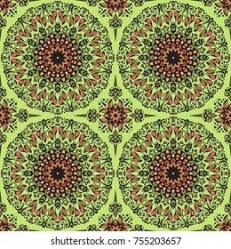Beautiful bright ethnic pattern. Vector seamless pattern.
