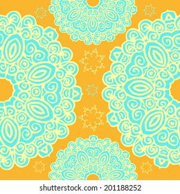 Beautiful bright ethnic vector background for textile design. Indian floral ornament can be used as a greeting card.  ethnic seamless pattern.