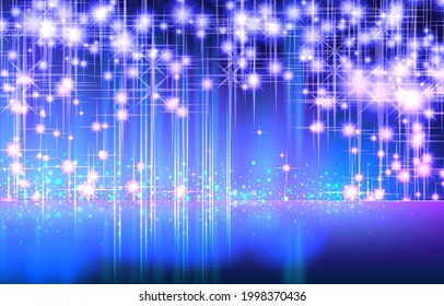 Beautiful bright fantasy blue shine and sparkling stars background vector illustration 