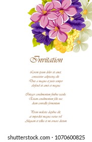 beautiful bright floral frame. For your design of postcards, wedding invitations, birthday party, Valentine's day and more. Vector illustration.