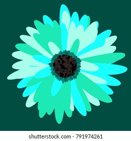 Beautiful Bright Gerbera.  Vector Flower for Tablecloth, Packaging Paper, Tile. Vector illustration. 