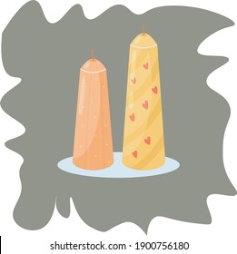 beautiful bright illustration of a candle on a colored background