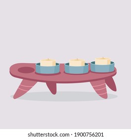 beautiful bright illustration of a candle on a colored background
