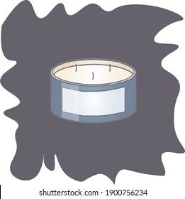 beautiful bright illustration of a candle on a colored background