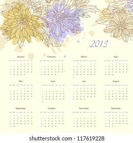 Beautiful bright leaf calender of new year vector eps 8