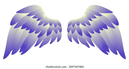Beautiful bright magic angel wings, color vector illustration