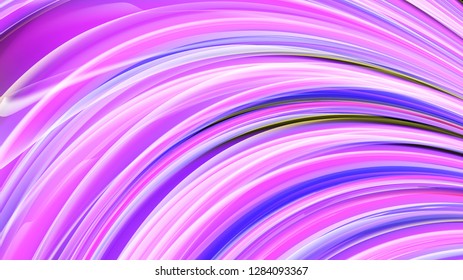 Beautiful bright motley purple pink abstract energetic magical cosmic fiery neon texture from lines and stripes, waves, flames with curves and twists on a black background and copy space. Vector.