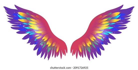 vector wings rainbow 