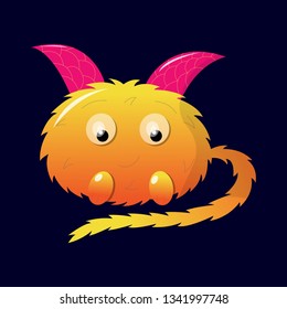 Beautiful bright print. The illustration shows a funny jelly monster. Vector illustration of a funny print.