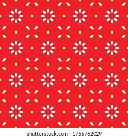 Beautiful bright red floral geometric vector pattern background. Great  for scrap booking, stationary,  textile and home decor projects.