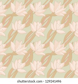 Beautiful bright seamless pattern with flowers. Floral background. Vector illustration