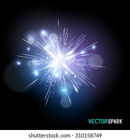 A beautiful bright spark -  vector illustration.