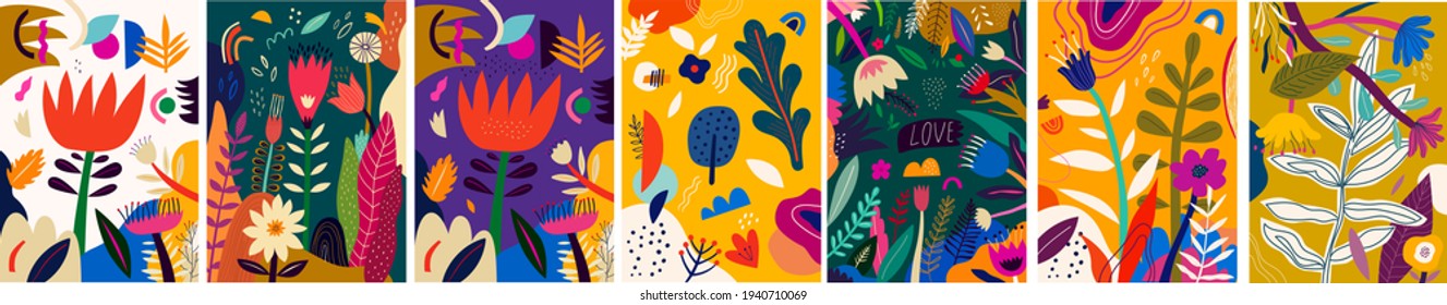 Beautiful bright spring wallpapers, posters, covers, cards with flowers, leaves, floral bouquets, flower compositions.