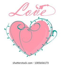 Beautiful Bright Valentine Vector Greeting Card