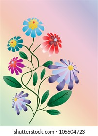 Beautiful bright vector flower illustration on colorful light background