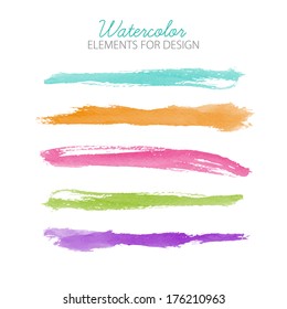 Beautiful bright watercolor elements for design. Vector