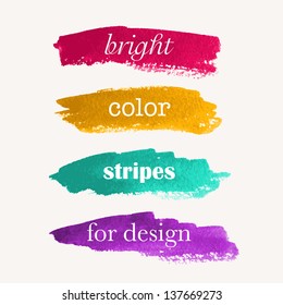 Beautiful bright watercolor stripes. Vector illustration