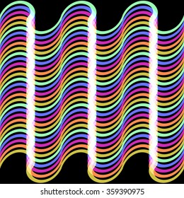 beautiful bright wavy lines on a black background