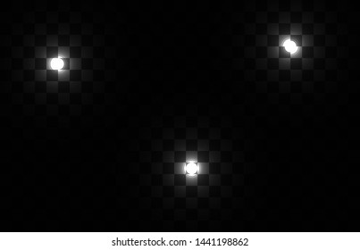 Beautiful bright white flashes. Sharp white holes on a dark background.