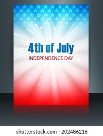 Beautiful brochure 4th July American independence day template vector 