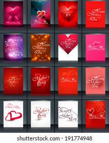 Beautiful brochure collection card set template mother's day presentation colorful background vector