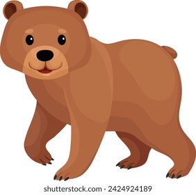 A beautiful brown bear stands and smiles.