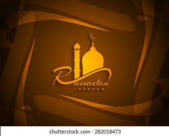 Beautiful brown color religious Ramadan Kareem background design.