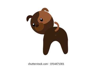 Beautiful Brown Dog Vector Illustration