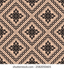 Beautiful brown ethnic pattern for background, seamless pattern.