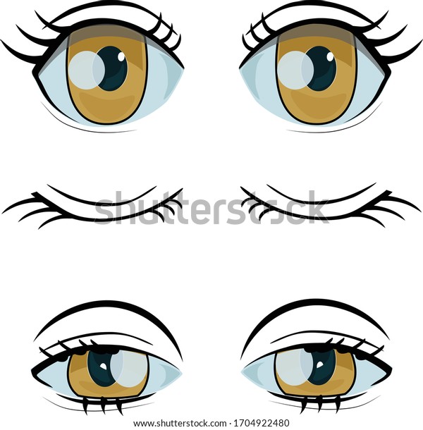 Beautiful Brown Eyes Illustration Vector Stock Vector (Royalty Free ...