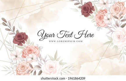  Hermoso fondo de flores marrones con flores blandas