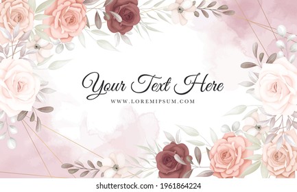  Schöner brauner floraler Hintergrund mit weichen Blumen