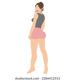 Beautiful brown hair woman ,good for graphic design resource.