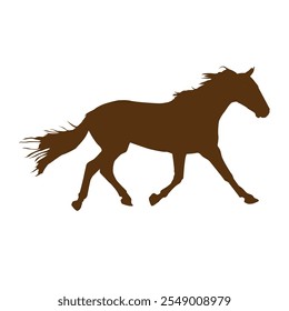 Beautiful brown horse flat vector illustration