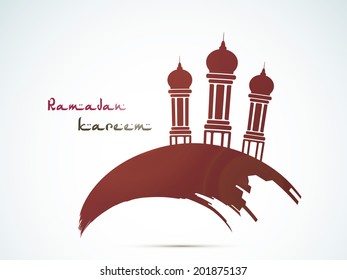 Beautiful brown mosque for holy month of Muslim community Ramadan Kareem. 