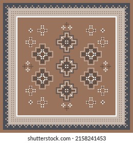 beautiful brown ornament scarf pattern design
