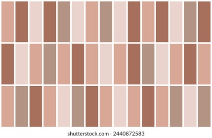 Hermoso fondo de pared de ladrillo vertical marrón. Patrón de ladrillo de tono de tierra. Diseño de impresión. Diseño gráfico. Patrón vectorial. Patrón geométrico. Fondo de color marrón. Color chocolate. Patrón de tela.