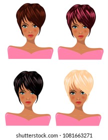 Beautiful brunette avatar, cartoon character