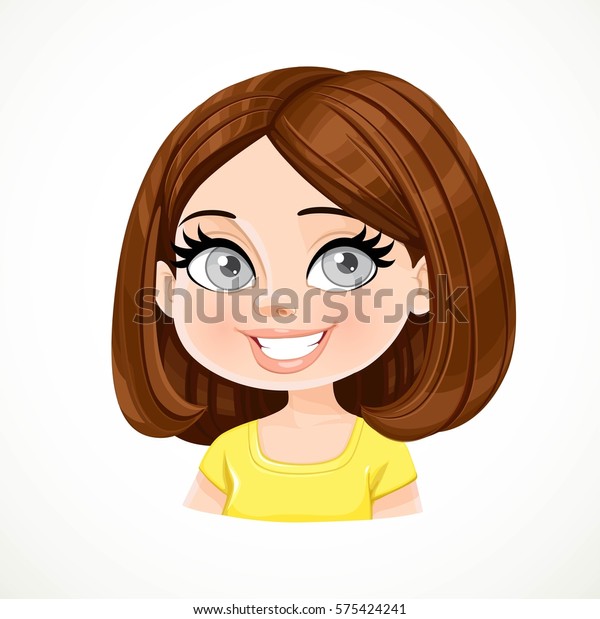 Beautiful Brunette Dark Chocolate Color Hair Stock Vector Royalty