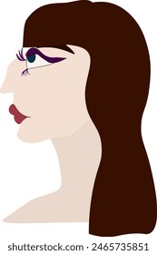 Beautiful brunette woman vector illustration