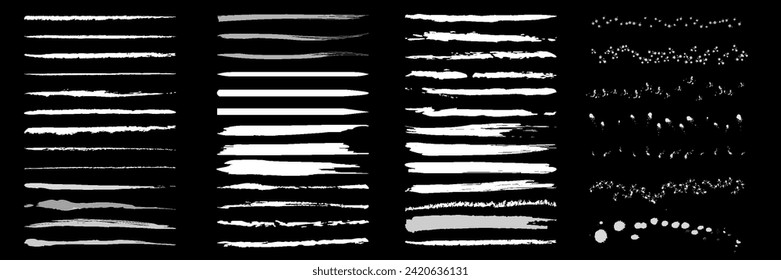 Beautiful Brush and blot vector collection. Grunge Elements - Brush strokes, ink paint brush, grunge lines. Rectangular text box for social media and networks. vector.