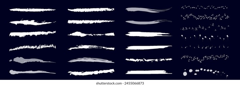 Hermoso cepillo y mancha de colección de Vector. Elementos de grunge - Pinceladas, pincel de tinta, líneas de grunge. Cuadro de texto rectangular para redes sociales y redes sociales. Vector.